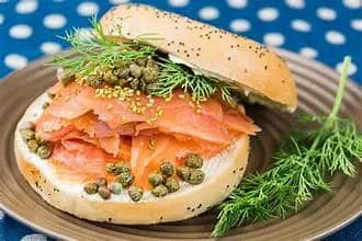 smoked salmon & bagel at 5350 The Pourhouse